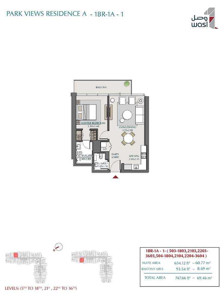Type 1A-1, Levels 5th to 18th, 21st, 22nd to 36th
